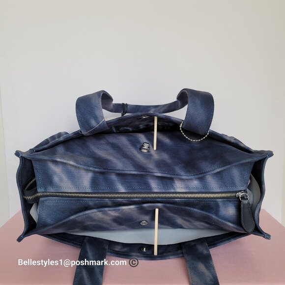 COACH Tie Dye Cargo 42 Canvas Large Tote -Midnight Navy color - Picture 10 of 16